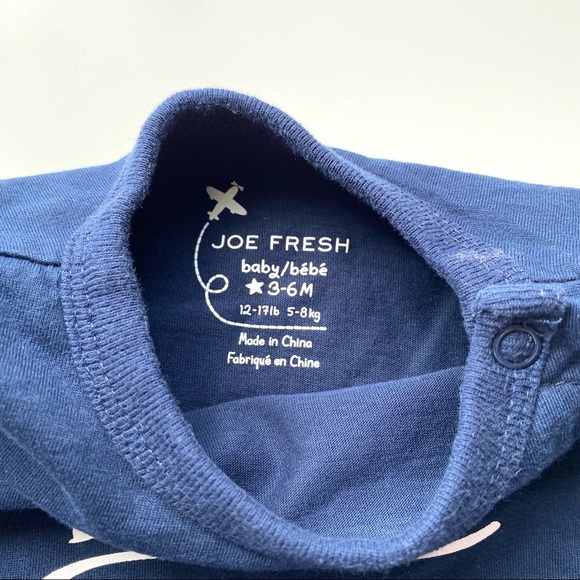 Two Long Sleeve Joe Fresh Sport / Hockey themed Onesies Size 3-6m - Picture 5 of 5